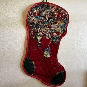 Vintage Cranston Handcrafted Jumbo Stocking Night Before Christmas 17x32 Painted